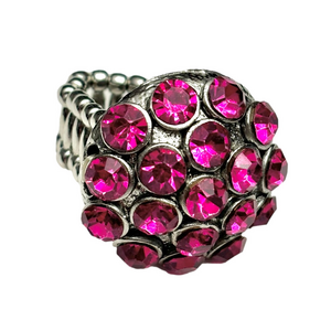 Pink stone stretchy ring